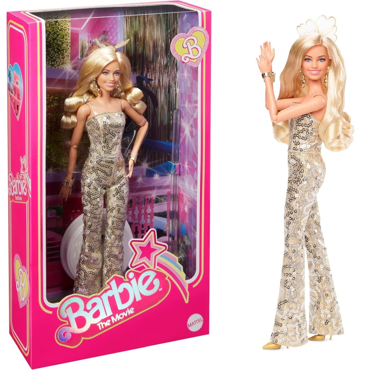 Barbie The Movie Margot Robbie Gold Tulumlu Bebek - HPJ99