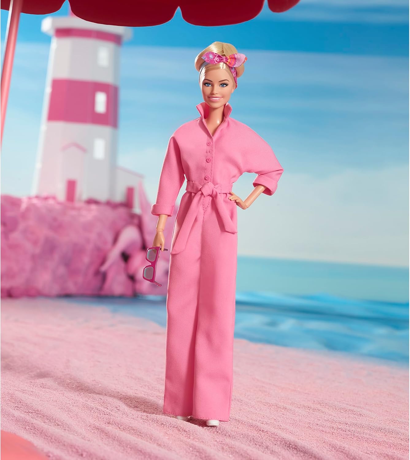 Barbie The Movie Margot Robbie Pembe Tulumlu Bebek - HRF29 - Görsel 7
