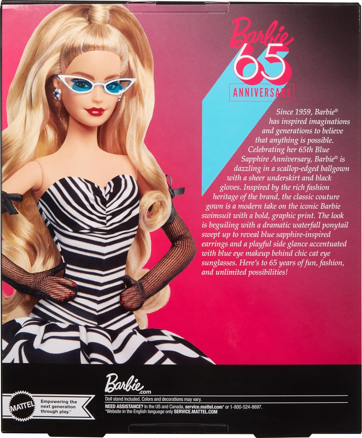 Barbie 65.Yıl Özel Koleksiyon Bebeği Sarışın - HRM58 - Görsel 5