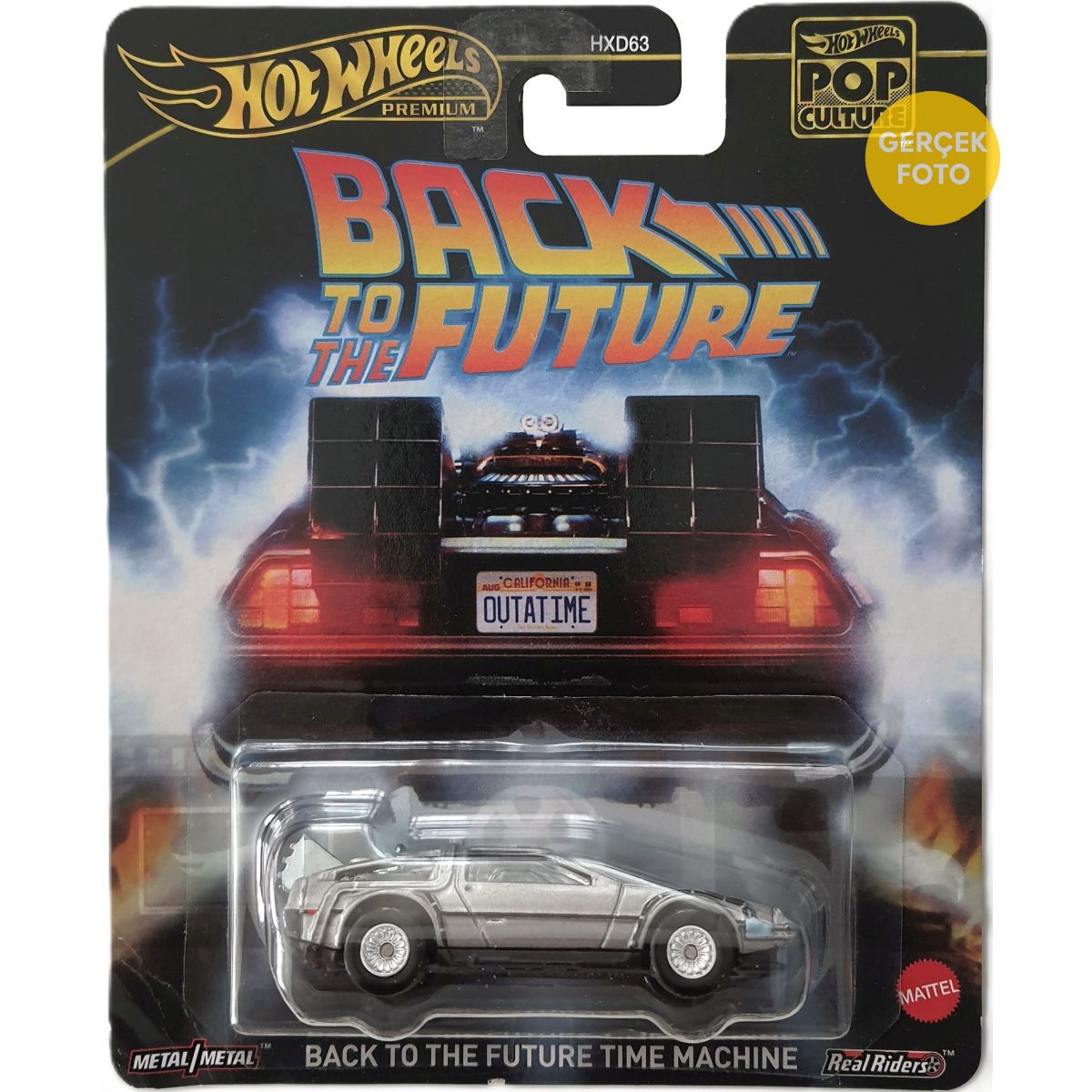 Hot Wheels Premium Pop Culture Back to the Future Time Machine - JBL65 hafif hasarlı kartonet