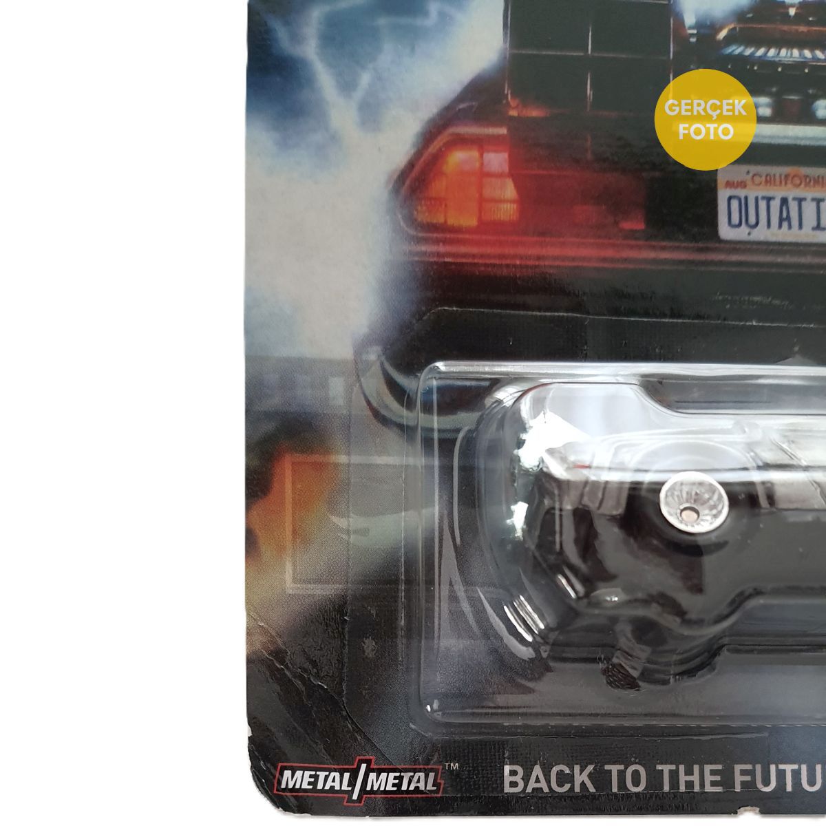 Hot Wheels Premium Pop Culture Back to the Future Time Machine - JBL65 hafif hasarlı kartonet - Görsel 3
