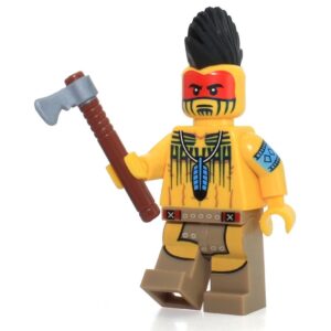 Lego Minifigür - Tomahawk Warrior, Seri 10 71001-5, col10-5 full aksesuar ikinci el