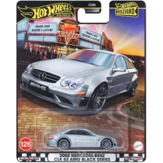Hot Wheels Premium Boulevard 2008 Mercedes-Benz CLK 63 AMG Black Series gümüş renkli - JBL07